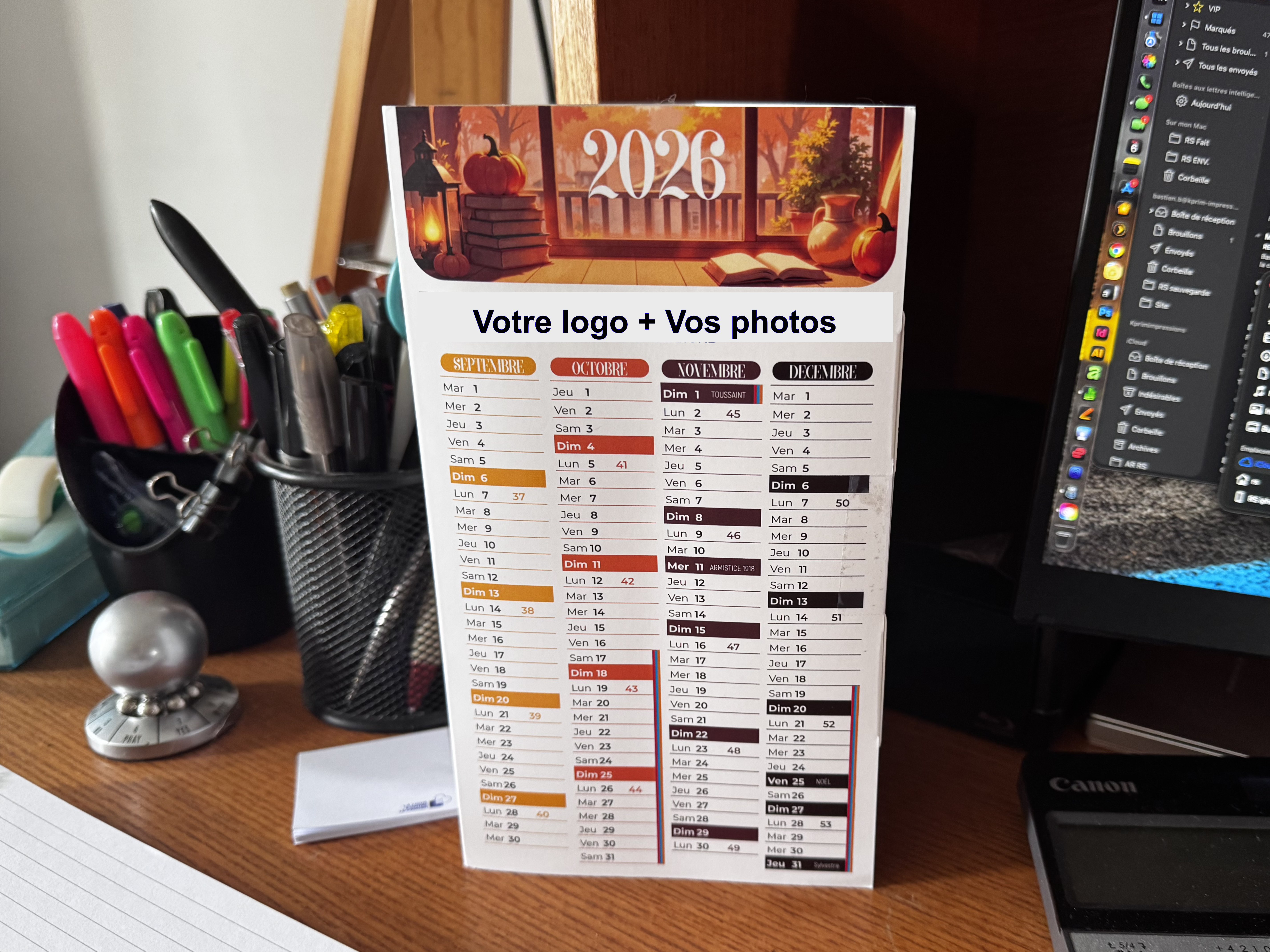 Calendrier à la forme